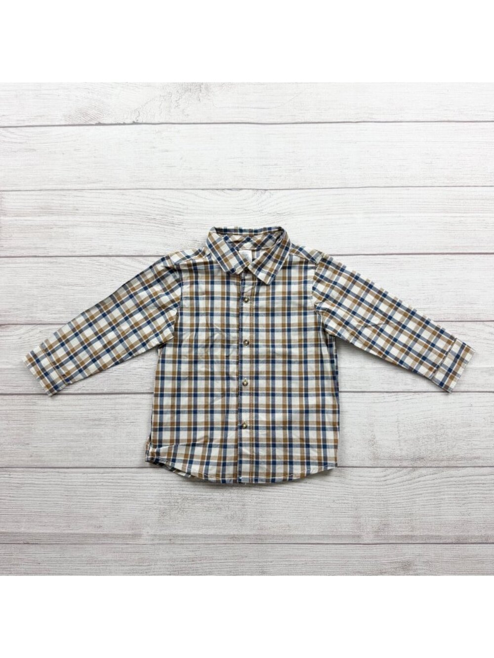 Just One You Carter's Plaid Button Up Shirt Boys Long Sleeve 12-18 Months